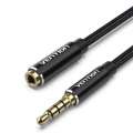 Vention Cotton Braided TRRS 3.5mm Male to 3.5mm F 1m Gold plated Aluminum alloy BHCBF